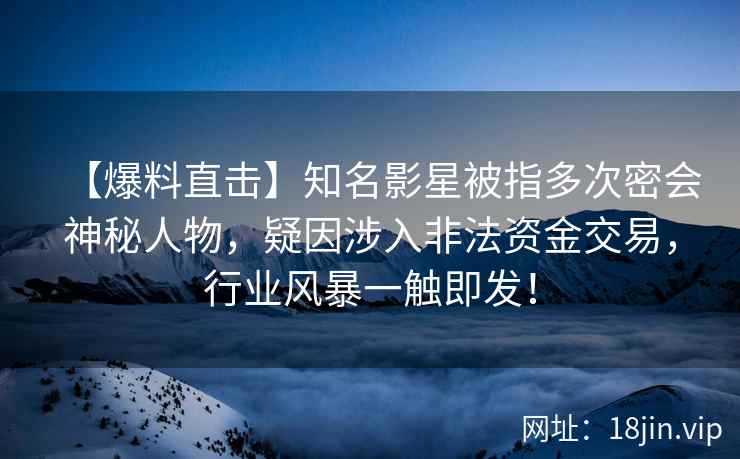 【爆料直击】知名影星被指多次密会神秘人物，疑因涉入非法资金交易，行业风暴一触即发！