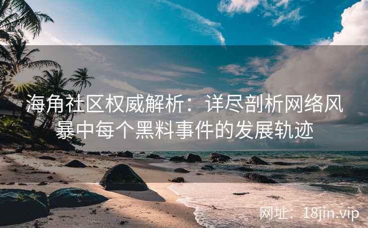 海角社区权威解析：详尽剖析网络风暴中每个黑料事件的发展轨迹