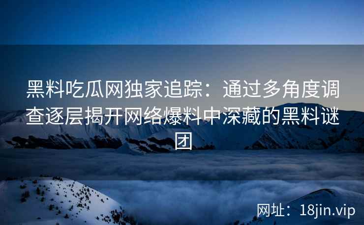 黑料吃瓜网独家追踪：通过多角度调查逐层揭开网络爆料中深藏的黑料谜团